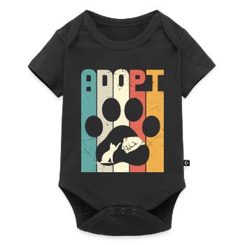 Adopt Cat - Baby Premium Kurzarmbody - Schwarz - Vorne