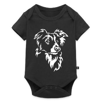 Border Collie Head "Black Edition" - Baby Premium short-sleeve bodysuit - black - Front