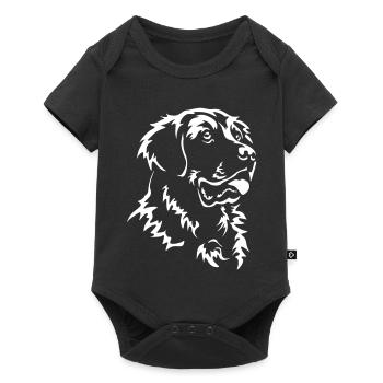 Golden Retriever Head "Black Edition" - Baby Premium short-sleeve bodysuit - black - Front