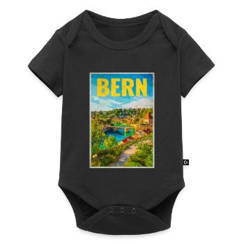 Panorama de Berne Aare et Vieille Ville - Body à manches courtes Premium Bébé - noir - Devant