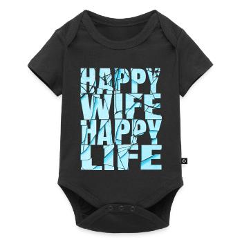 Happy wife happy life - Baby Premium short-sleeve bodysuit - black - Front