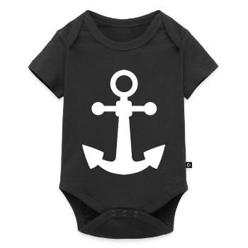 Anker anchor Symbol Symbole Seemann - Baby Premium Kurzarmbody - Schwarz - Vorne