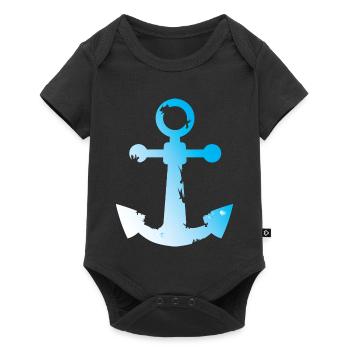 used look anchor symbol seafaring water sea graphic - Baby Premium short-sleeve bodysuit - black - Front