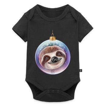 Christmas Sloth Santa - Baby Premium short-sleeve bodysuit - black - Front