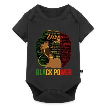 Afro Power Word Cloud Portrait - Baby Premium short-sleeve bodysuit - black - Front