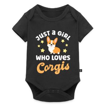 Chien Corgi - Body à manches courtes Premium Bébé - noir - Devant