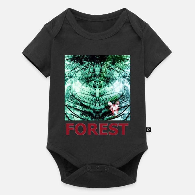 Reflet de la forêt et papillon - Body à manches courtes Premium Bébé - noir