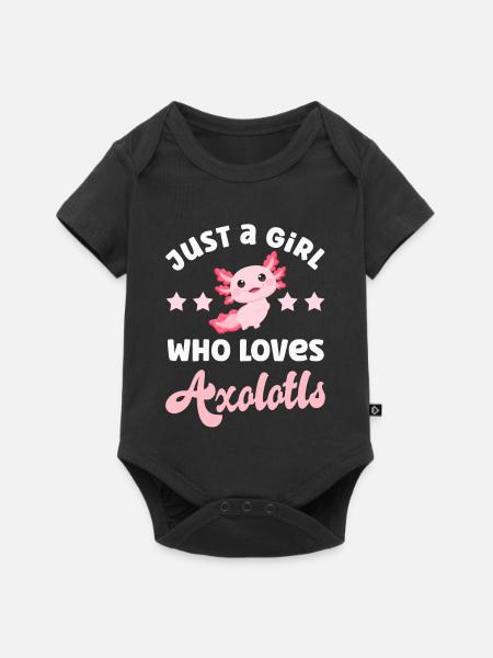 Axolotl - Baby Premium Kurzarmbody - Schwarz