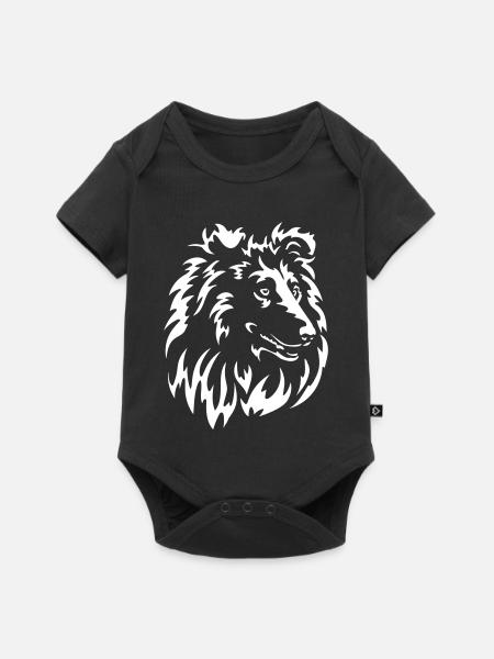 Collie Kopf "Black Edition" - Baby Premium Kurzarmbody - Schwarz