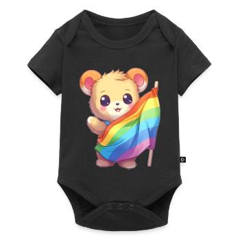 Love is a Bear Necessity - Baby Premium short-sleeve bodysuit - black - Front