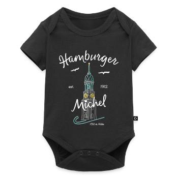 Hamburger Michel, Kirchturm, Germany - Baby Premium short-sleeve bodysuit - black - Front