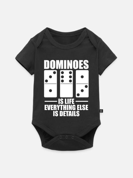 Domino Spiel Design - Baby Premium Kurzarmbody - Schwarz