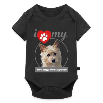 I love my Podengo Portuguese cerdoso - Baby Premium short-sleeve bodysuit - black - Front