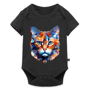 Cat, Polygon, Cats, Tomcat, Domestic Cat, Shorthair - Baby Premium short-sleeve bodysuit - black - Front