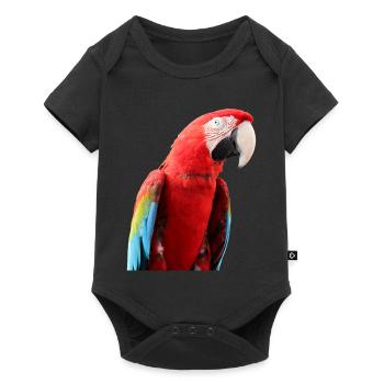 Papageien Vogel T-shirt Geschenk - Baby Premium Kurzarmbody - Schwarz - Vorne
