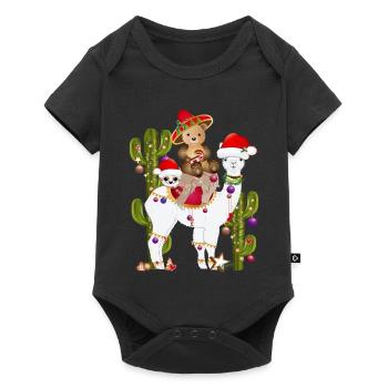 Christmas in Mexico Alpaca, Sloth and Bear - Baby Premium short-sleeve bodysuit - black - Front
