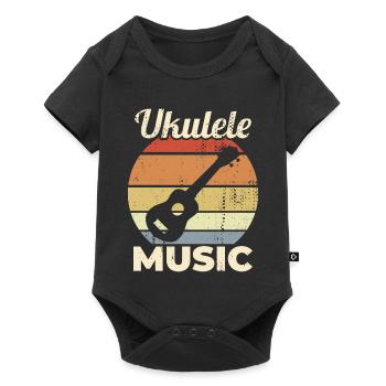 Musique Ukulélé Vintage - Body à manches courtes Premium Bébé - noir - Devant
