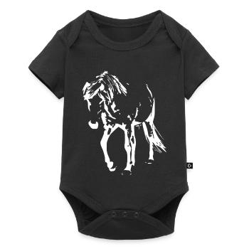 cheval blanc cheval blanc t-shirt cadeau cavalier - Body à manches courtes Premium Bébé - noir - Devant