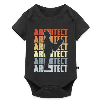 Architecte rétro - Body à manches courtes Premium Bébé - noir - Devant