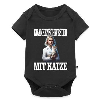 Nurse with Cat - Beautiful Cat Design - Baby Premium short-sleeve bodysuit - black - Front