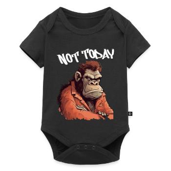 Nicht Heute Affe – Wütender Orang-Utan - Baby Premium Kurzarmbody - Schwarz - Vorne