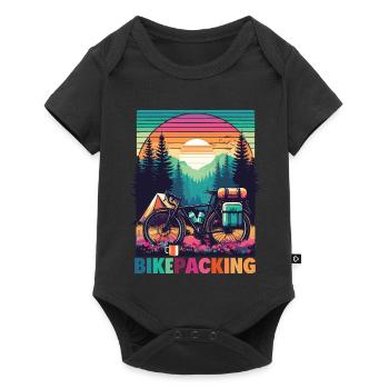 Bikepacking Sunset Adventure - Baby Premium short-sleeve bodysuit - black - Front