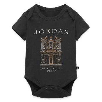 Rock City Petra, Jordanie, dessin à la main - Body à manches courtes Premium Bébé - noir - Devant