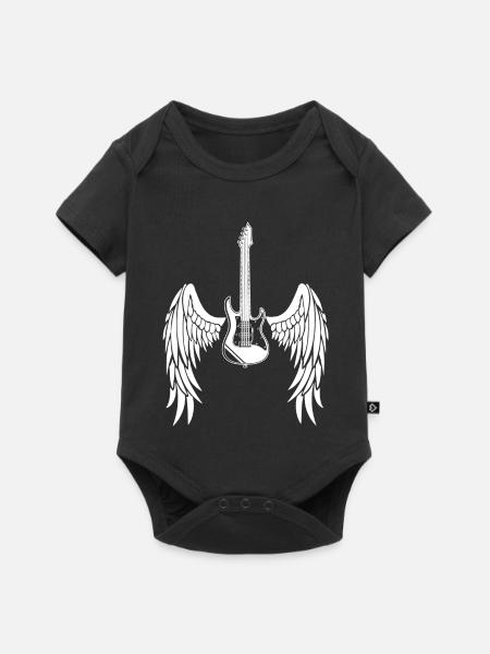 Geflügelte Gitarre - Baby Premium Kurzarmbody - Schwarz