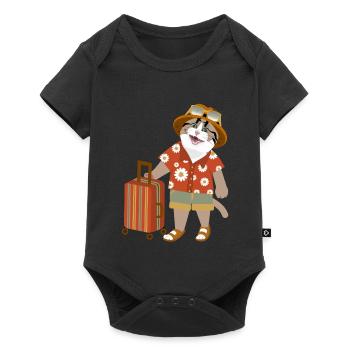Humeur de voyage de chat - Body à manches courtes Premium Bébé - noir - Devant