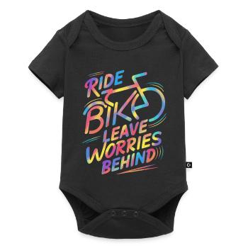 Vibrant Rainbow Bicycle Ride Design - Baby Premium short-sleeve bodysuit - black - Front