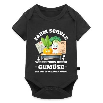Farm School of Vegetables - Baby Premium short-sleeve bodysuit - black - Front