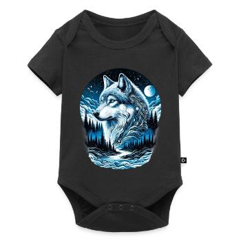 Wolf - Baby Premium short-sleeve bodysuit - black - Front