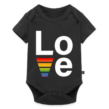 LGBT Regenbogen love Shirt white - Baby Premium short-sleeve bodysuit - black - Front