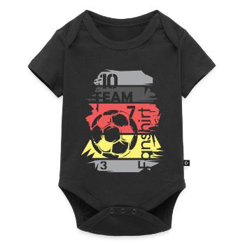 Fußball Deutschland Fanshirt Collage Ball Logo - Baby Premium Kurzarmbody - Schwarz - Vorne