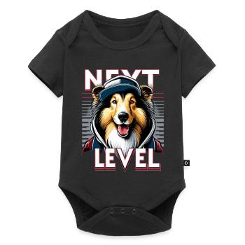 Collie Next Level cool Hip Hop Hund Geschenk - Baby Premium Kurzarmbody - Schwarz - Vorne
