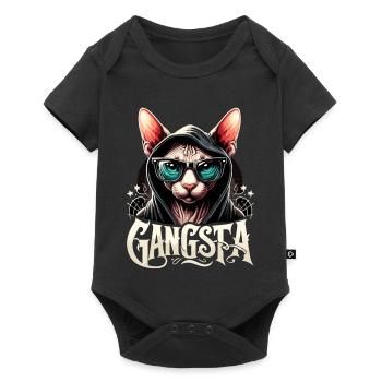 Sphynx Cat Cool Gangsta Gangster Cadeau - Body à manches courtes Premium Bébé - noir - Devant