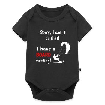 "I Can't, Board Meeting" Kiteboarding Humor Shirt - Baby Premium short-sleeve bodysuit - black - Front