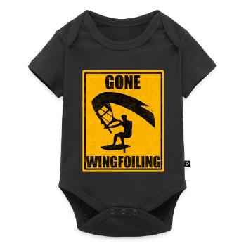 Gone Wingfoil T-shirt vintage pour amateurs de sports de surf - Body à manches courtes Premium Bébé - noir - Devant