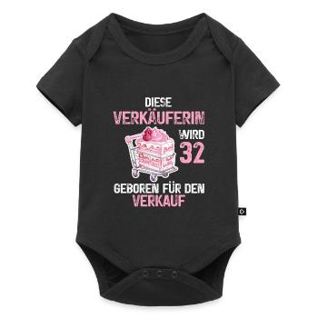 32 Geburtstag Verkäuferin Verkauf 32 Jahre Spruch - Baby Premium Kurzarmbody - Schwarz - Vorne