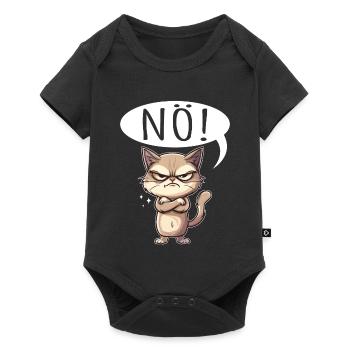 Coole Katze NÖ lustiger Spruch grummelig - Baby Premium Kurzarmbody - Schwarz - Vorne