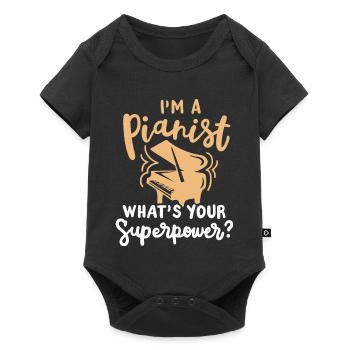 Pianist Klavierspieler - Baby Premium Kurzarmbody - Schwarz - Vorne