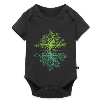 Tree Reflection Forest Nature Protection Outdoor Logo - Baby Premium short-sleeve bodysuit - black - Front