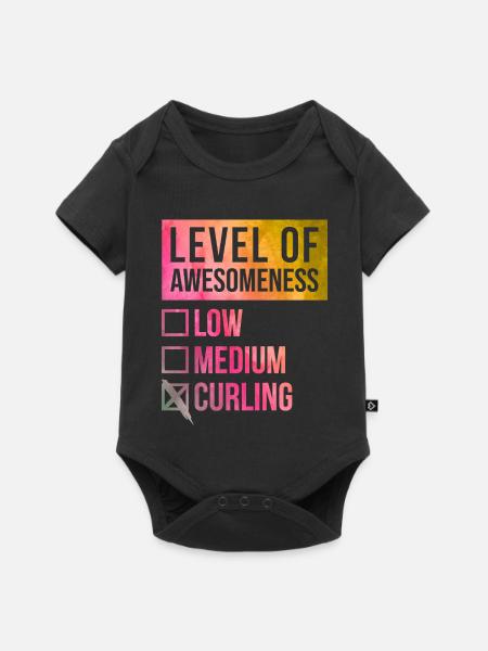 Curling Curling Curling - Baby Premium Kurzarmbody - Schwarz