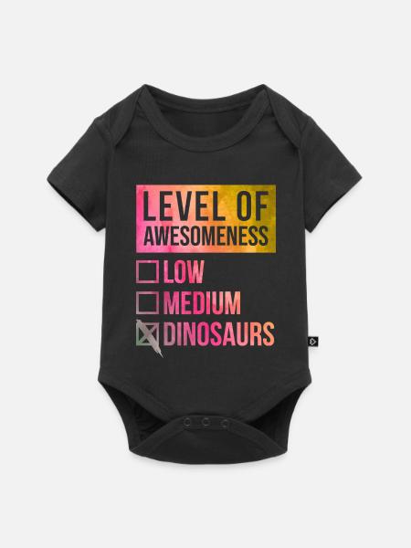 Dinosaurier, Dinosaurier, Dinosaurier - Baby Premium Kurzarmbody - Schwarz