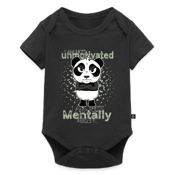 Panda - Je ne suis pas démotivé, juste mentalement absent - Body à manches courtes Premium Bébé - noir - Devant