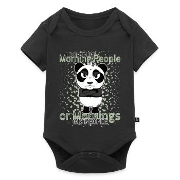 Don’t Like Mornings – Grumpy Panda Humor - Baby Premium Kurzarmbody - Schwarz - Vorne