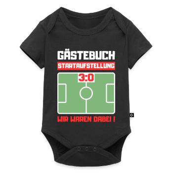 Gästebuch 30. Geburtstag Fußball - Baby Premium Kurzarmbody - Schwarz - Vorne