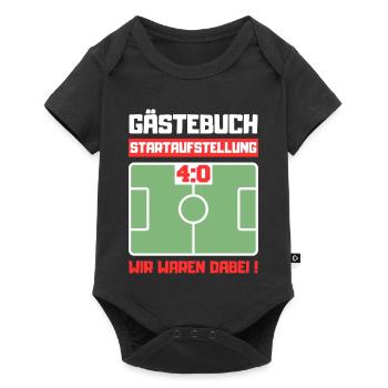 Gästebuch 40. Geburtstag Fußball - Baby Premium Kurzarmbody - Schwarz - Vorne