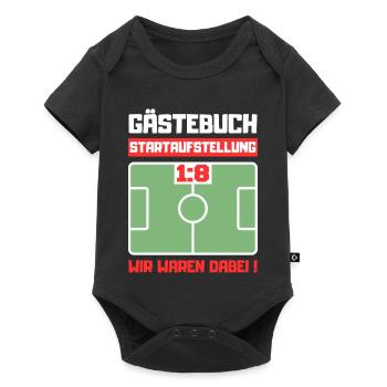 Gästebuch 18. Geburtstag Fußball - Baby Premium Kurzarmbody - Schwarz - Vorne