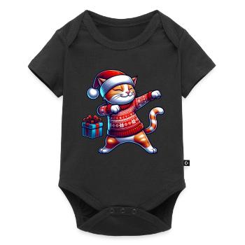 Chat de Noël - Body à manches courtes Premium Bébé - noir - Devant